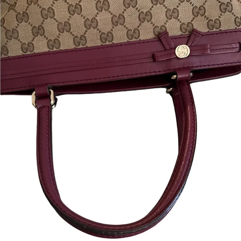 Gucci Mayfair burgundy leather Gg tote